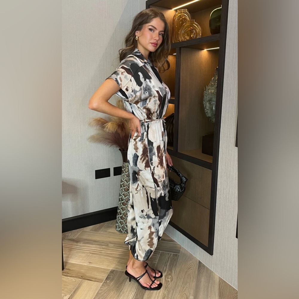 Stylish Front Wrap Patterned Dress